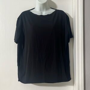 Elegant Black Short Sleeve Women's Top